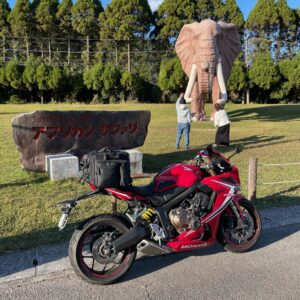 アフリカンサファリのマンモス像with CBR650R