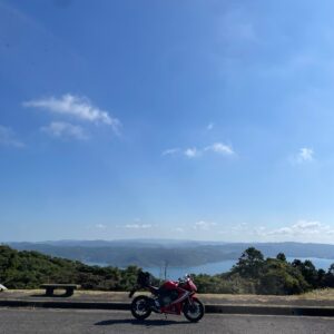 川内峠のパーキングにてwith CBR650R