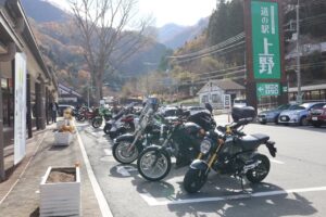 道の駅 上野の駐輪場にて
