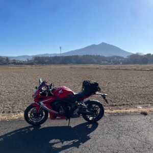 冬の筑波山と記念撮影with CBR650R