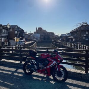 小江戸さわらの情緒溢れる風景にてwith CBR650R