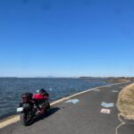 青空の霞ヶ浦にてwith CBR650R