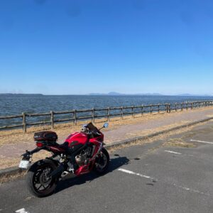 霞ヶ浦・天王崎公園にてwith CBR650R