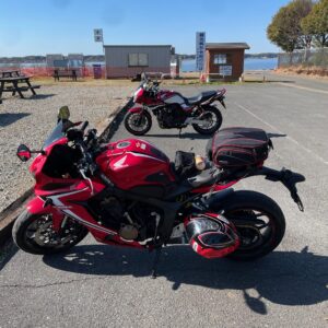 霞ヶ浦の道の駅たまつくりにてwith CBR650R