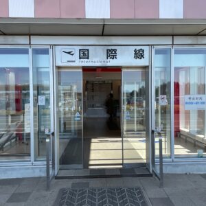 茨城空港の国際線?の入口にて