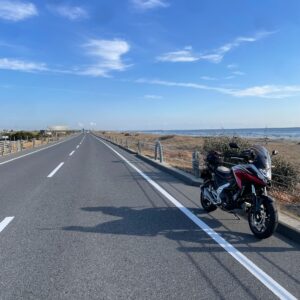 九十九里有料道路にてwith NC750X