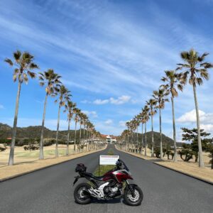 館山カントリークラブの入口にてwith NC750X