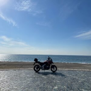 岩井海岸にてwith NC750X