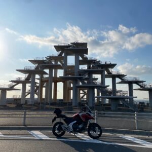 夕方近い富津岬展望台にてwith NC750X