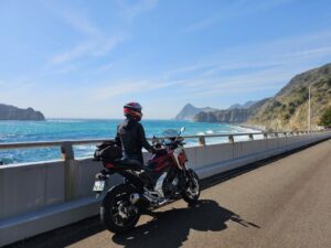 落居海岸にてwith NC750X